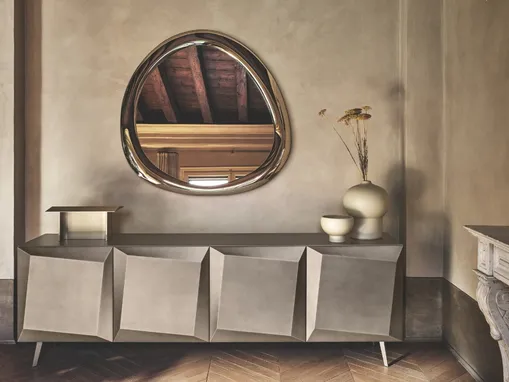 Specchio con cornice in vetro Aura di Calligaris