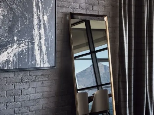 Specchio King con cornice in acciaio laccato di Bontempi