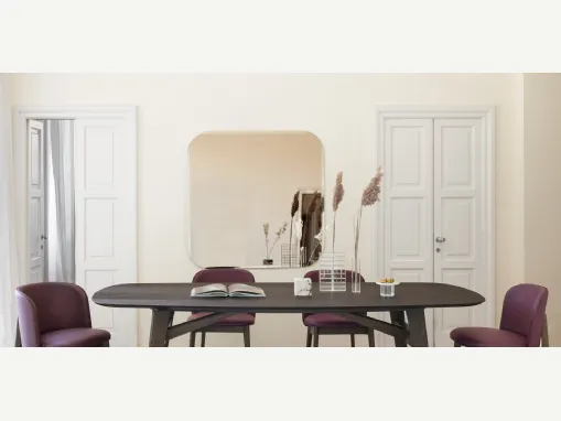 Specchio quadrato in vetro bronzato Bevel di Calligaris