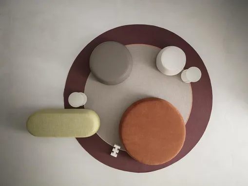 Pouf Denny in tessuto o ecopelle di Alf Da Frè