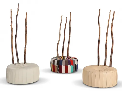 Pouf di design in pelle Ferula di Calia