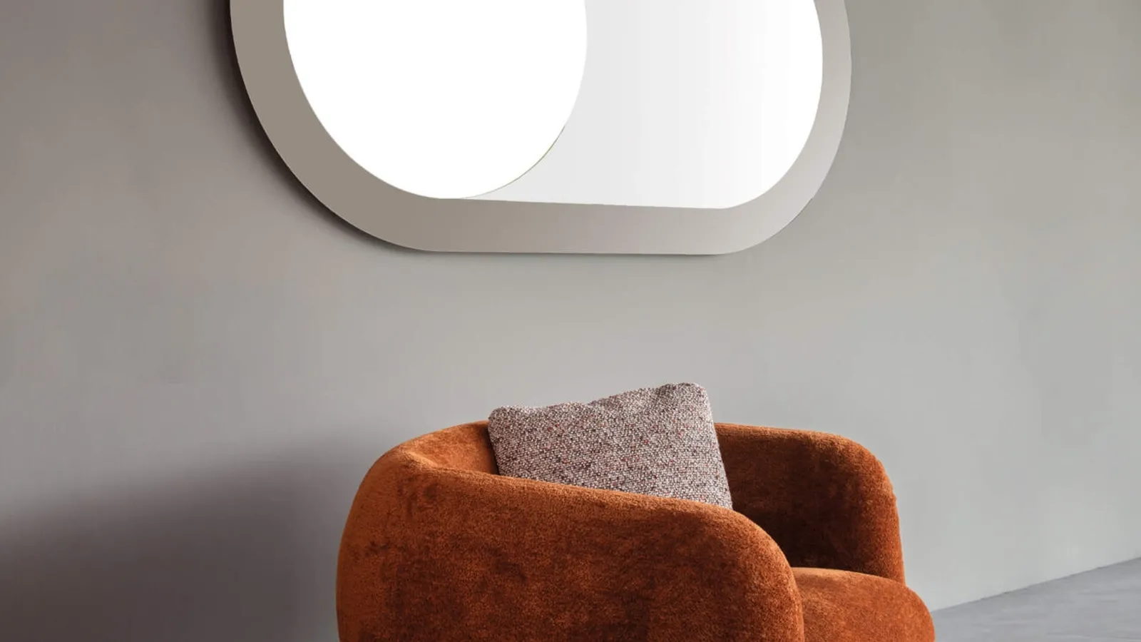  Specchiera Oblò con cornice in vetro platino di Presotto