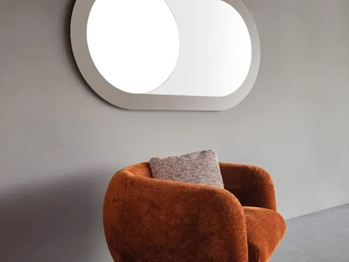  Specchiera Oblò con cornice in vetro platino di Presotto