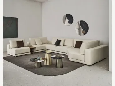 Specchio Luxor con elementi decorativi in marmo e legno di Bontempi