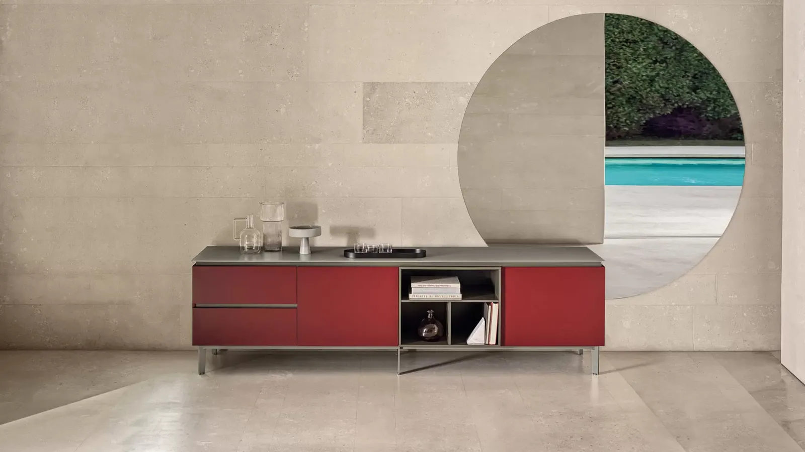 Specchio Tondo da muro di grandi dimensioni di Bontempi