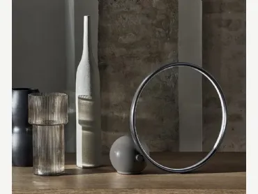 Lampada Circle da tavolo in acciaio laccato antracite di Bontempi