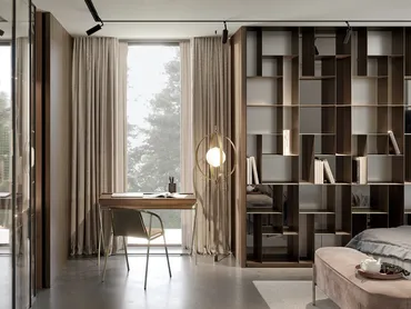 Lampada da terra Papillon Cielo-Terra in acciaio e vetro di Bontempi