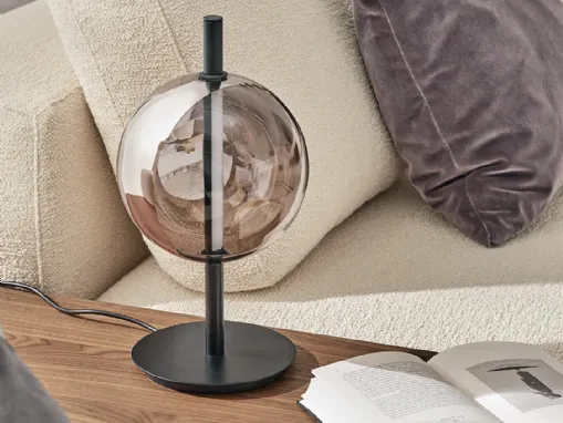 Lampada Sferatus da tavolo in vetro e acciaio di Bontempi