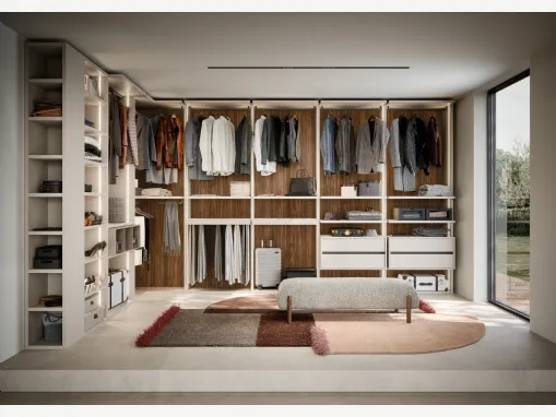 Cabina Armadio Ben in laccato opaco ed Ecolegno di Novamobili
