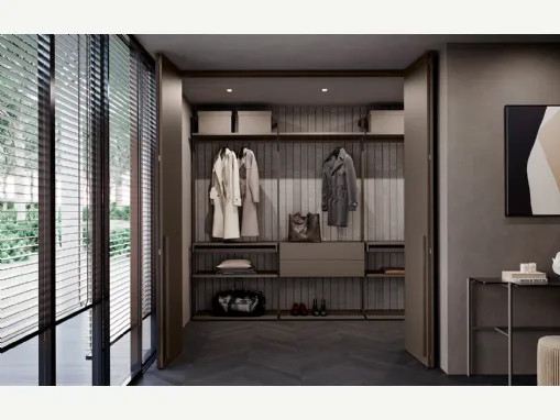 Cabina Armadio Loft in laccato Fango opaco di Olivieri