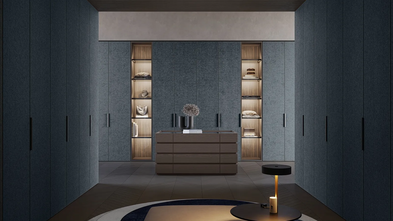 Armadio con ante battenti Fab in tessuto Denim di Olivieri