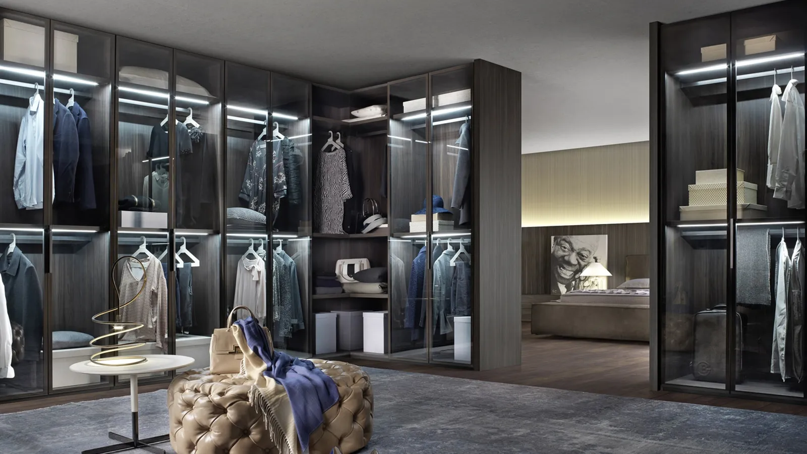 Cabina Armadio Glass in Vetro e Legno di Olivieri