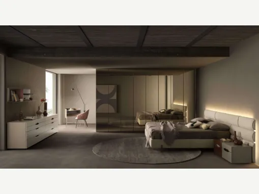 Armadio con ante battenti a specchio Glass di Presotto