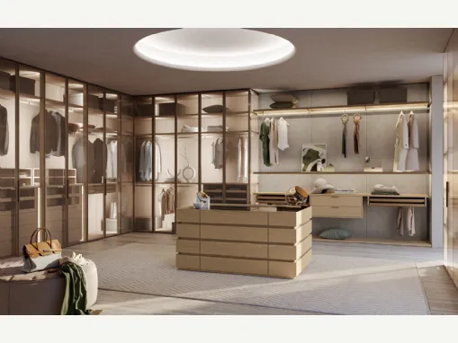 Cabina Armadio Glass Rovere Light di Olivieri