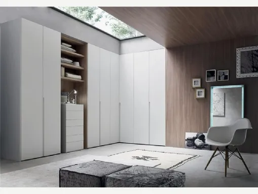 Armadio Step Mid WL110 in laccato Bianco opaco con Rovere di Maronese Acf