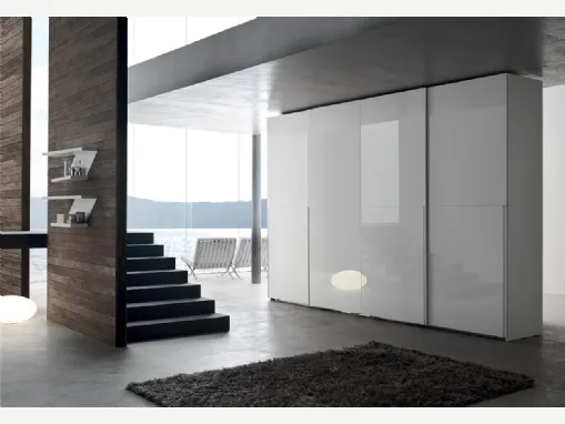 Armadio con anta scorrevole Step WN119 in laccato lucido Bianco di Maronese Acf