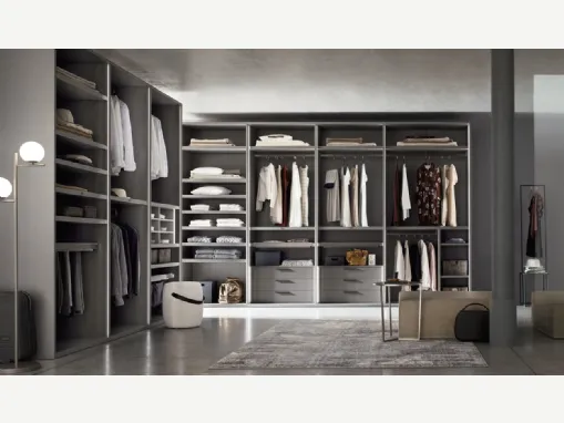 Cabina Armadio Wall in melaminico Trama Grey di Maronese Acf
