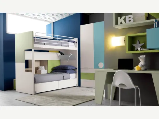 Cameretta con scrivania Alpha Letto a Castello B010 di Doimo Cityline