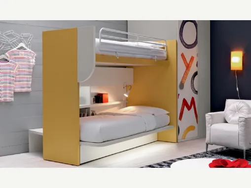 Cameretta in melaminico Alpha Letto a Castello F020 di Doimo Cityline