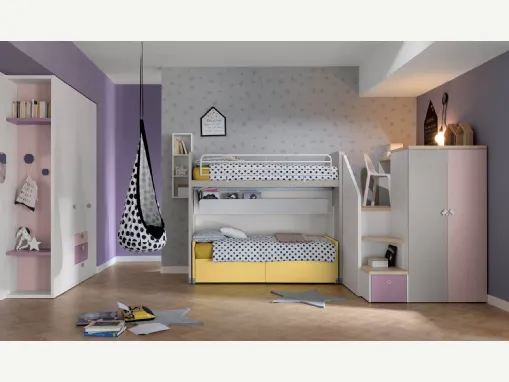 Cameretta Alpha con Letto a Castello G040 in laccato e melaminico di Doimo Cityline