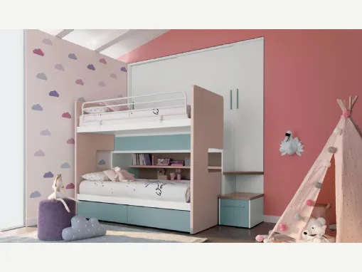 Cameretta in melaminico Alpha Letto a Castello M020 di Doimo Cityline