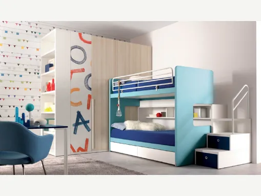 Cameretta Alpha Letto a Castello A030 in melaminico e laccato di Doimo Cityline