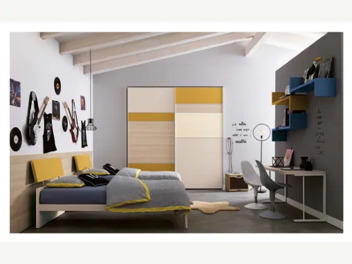 Cameretta in melaminico Alpha Letti singoli Composizione H110 di Doimo Cityline