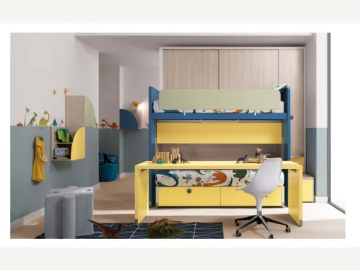 Cameretta con scrivania Alpha Letto a Castello M010 di Doimo Cityline