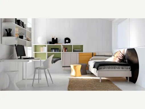 Cameretta in melaminico Alpha Letti singoli Composizione H080 di Doimo Cityline