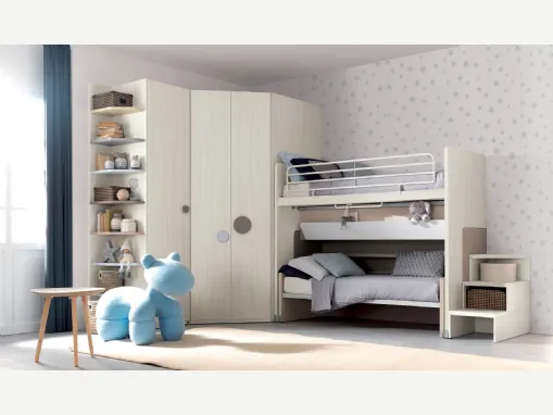 Cameretta Alpha Letto a Castello in melaminico A020 di Doimo Cityline