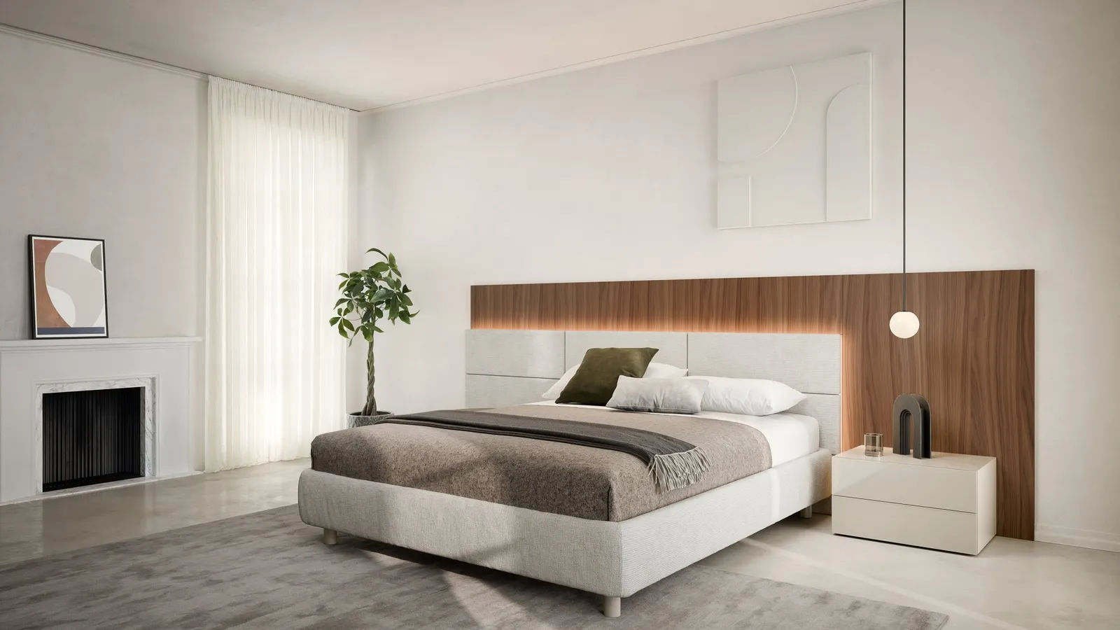 Comodino in laccato lucido Easy System di Novamobili