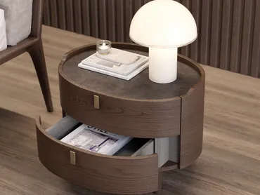 Comodino Kalè Rovere Moka di Olivieri