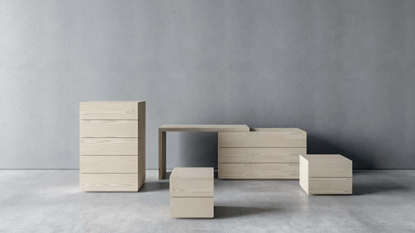 Gruppo Notte Master in legno di Frassino laccato opaco di Veneran