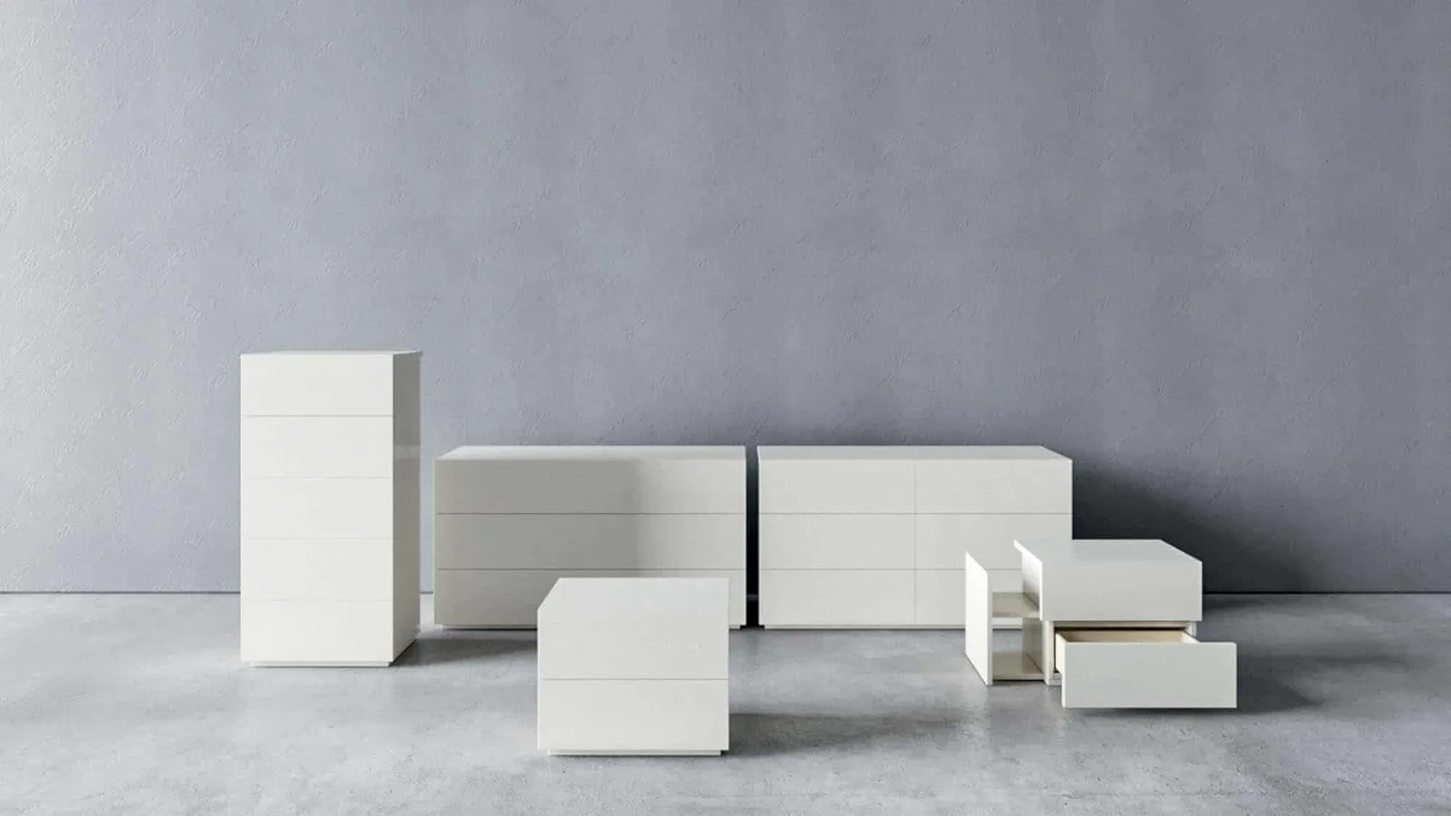 Gruppo Notte Naos in laccato opaco di Veneran