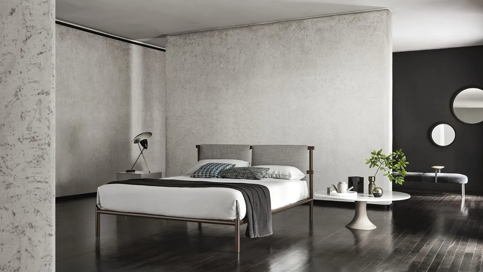 Letto in tessuto e metallo Jetty 2 di Alf Da Frè