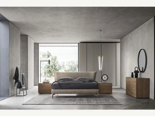 Letto di design con testiera Morrison 2 di Alf Da Frè