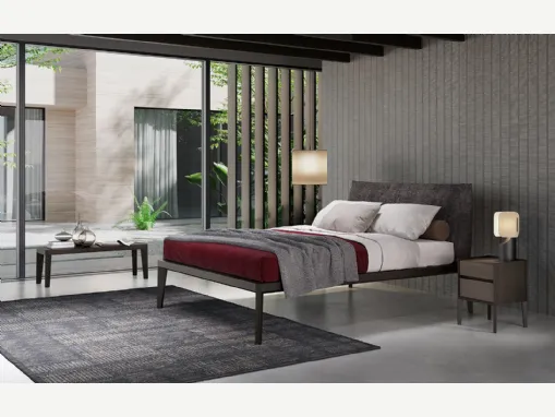 Letto con testiera Andrea Rovere Carbon di Olivieri
