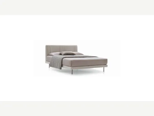 Letto in tessuto con testiera plissettata Chloè Luxury di Ditre Italia