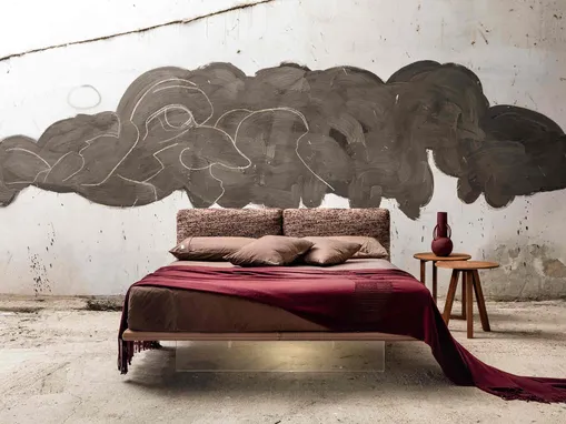 Letto con testiera imbottita Filo 2 di Veneran