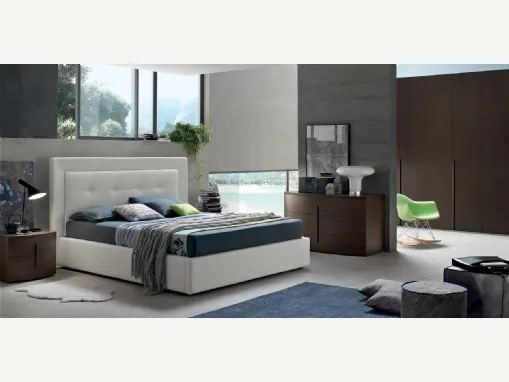 Letto in ecopelle con testiera lavorazione capitonné Deo di Maronese Acf