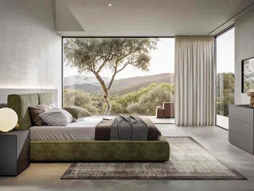 Letto in tessuto imbottito Matis di Veneran