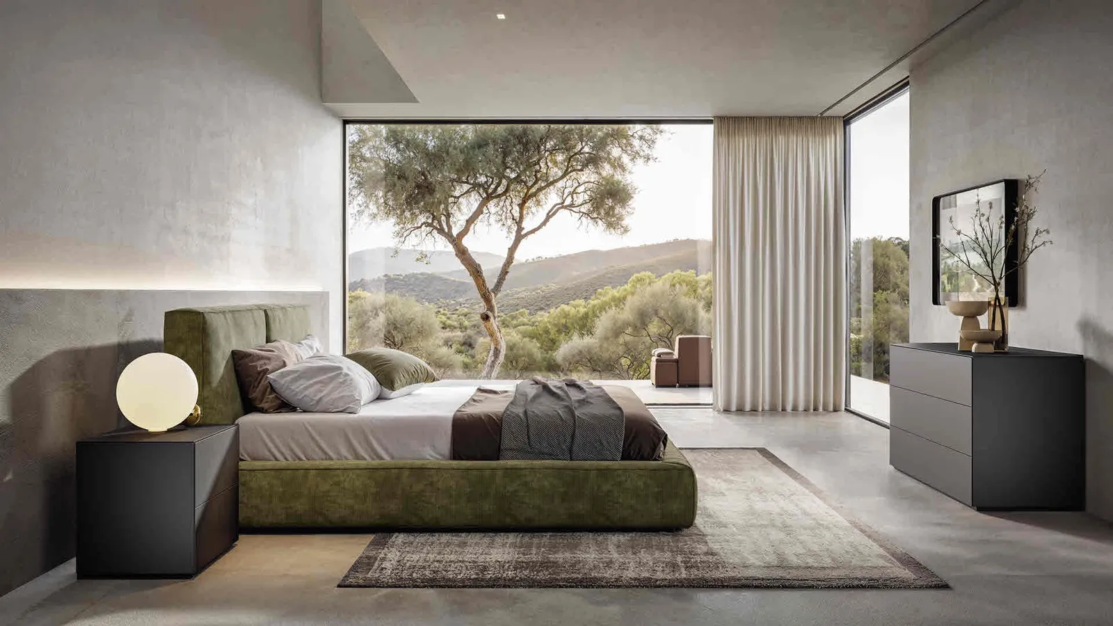 Letto in tessuto imbottito Matis di Veneran