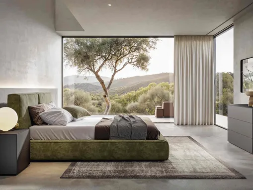 Letto in tessuto imbottito Matis di Veneran