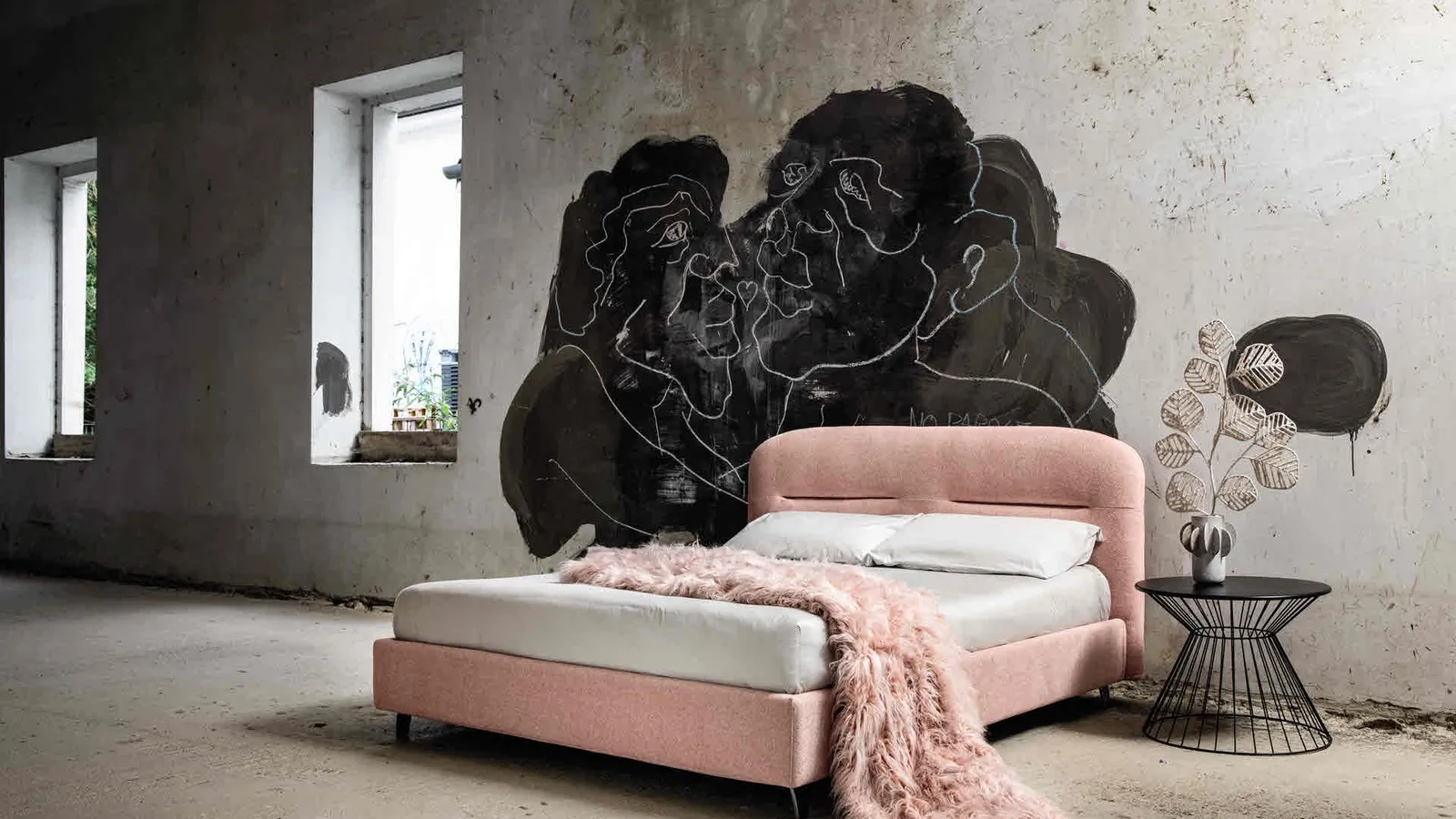 Letto in tessuto Noah di Veneran