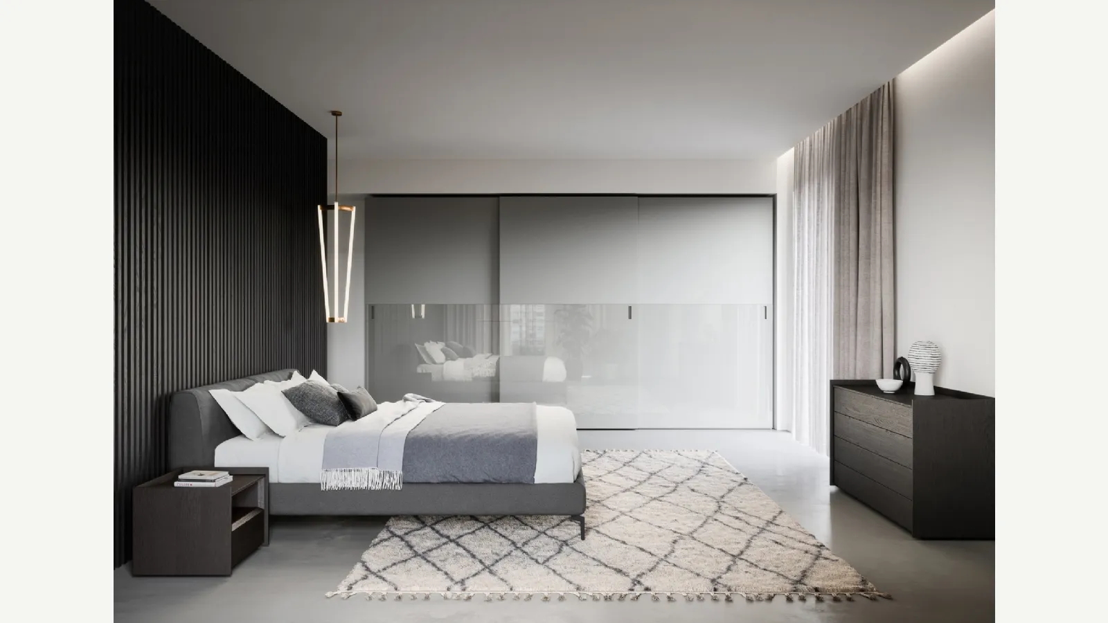 Letto in tessuto imbottito Margot di Novamobili