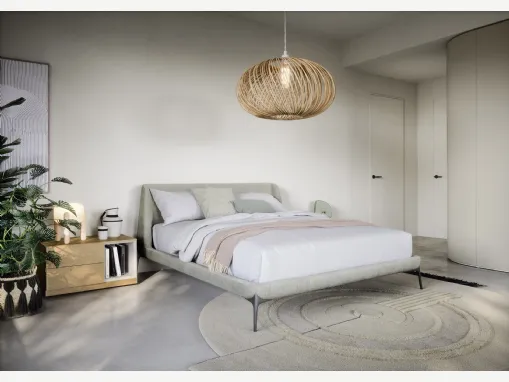 Letto in tessuto con testiera avvolgente Velvet di Novamobili