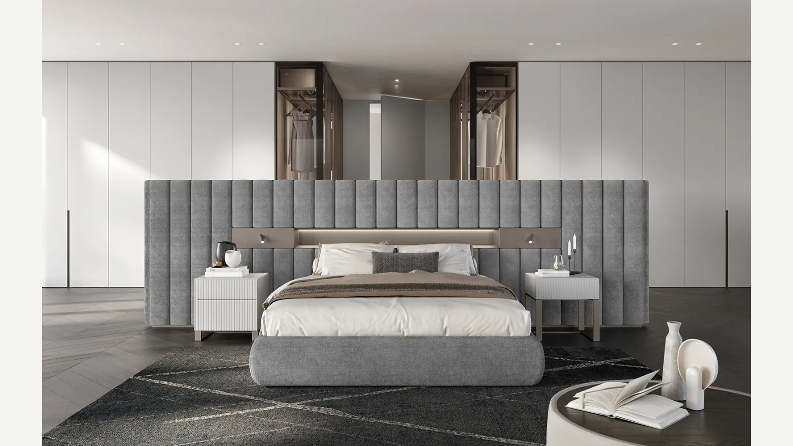 Letto matrimoniale Dress Code in velluto di Olivieri