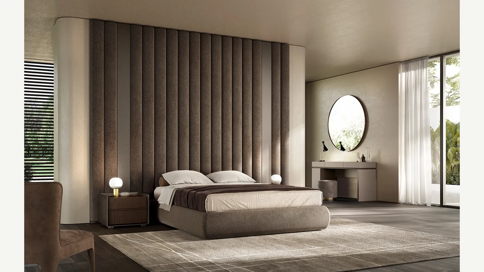 Letto matrimoniale Dress Code in velluto di Olivieri