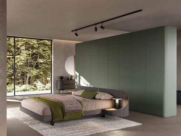 Letto in legno di quercia Ottanta con contenitore di Voltan