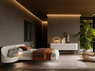 Letto Ottanta laccato latte di Voltan